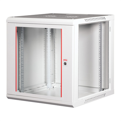 19" Rack na stenu 12U, sivý, 645x600x600mm (HxWxD), odnímateľné bočnice