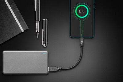 Kábel USB 3.2 Gen 1, AM/CM Typ C 0.15m, 5Gbps, čierny