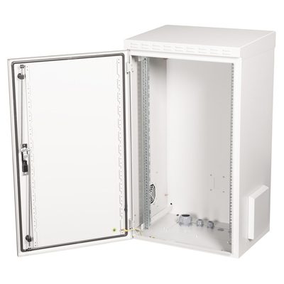 19" Rack na stenu 20U, sivý, 1068x600x450mm (HxWxD), RAL7035, IP55, vonkajší, odnímateľné bočnice