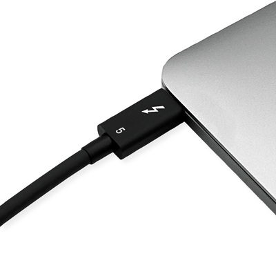 Kábel Thunderbolt 5 (USB 3.1 Typ C) M/M 1m, 80Gbps, Power Delivery 240w 48V5A, čierny