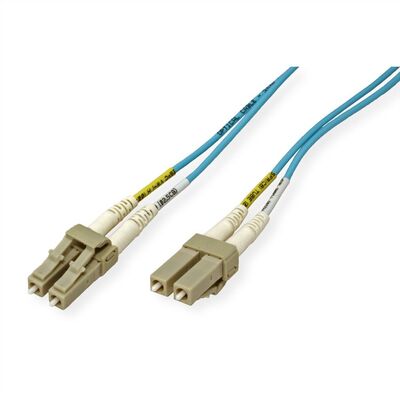 Fiber kábel LC-LC, 15m Duplex OM3(50/125µm), 2mm, tyrkysový