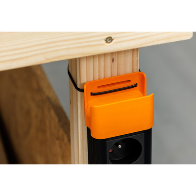 Predlžovačka CONNECTUS, 6xUTE 230V, vypínač, 2m kábel 1.5mm², hliník, čierna/oranžová