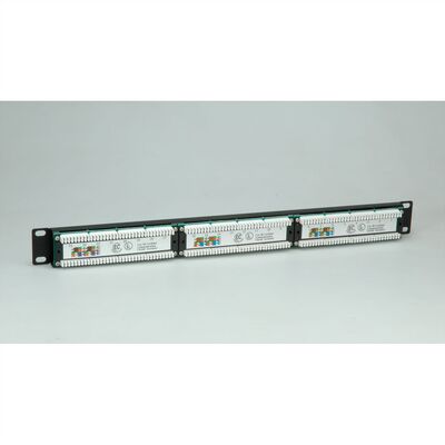 19" Patch panel 24port cat.5e, netienený, 1U, čierny
