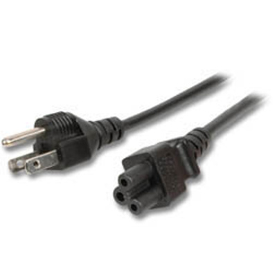 Kábel sieťový 230V pre notebook, vidlica (NEMA 5-15P) US priama - C5, 1.8m, 0.83mm², 2.5A, čierny