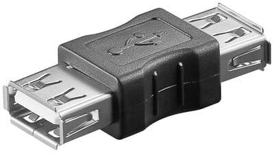 Adaptér/Spojka USB 2.0, AF/AF, čierny