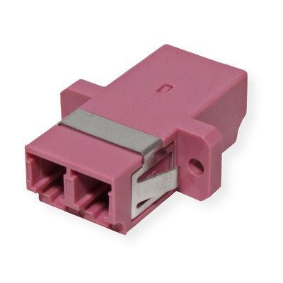 Spojka/Adaptér optická LC-LC, OM4, duplex, keramický spojovací člen, fialová