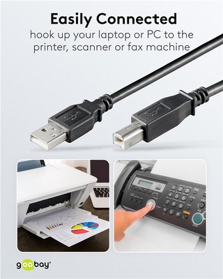 Kábel USB 2.0 A-B M/M 1m, High Speed, čierny