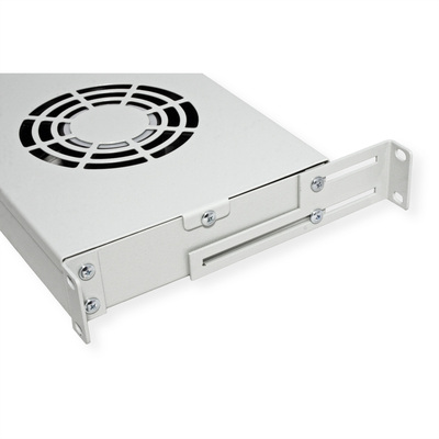 19" Ventilačná jednotka, 2 vetráky, 1U, ON/OFF, sivá