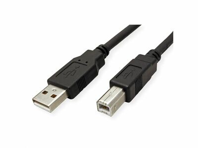 Kábel USB 2.0 A-B M/M 1.8m, High Speed, čierny, Roline Green, Eco obal