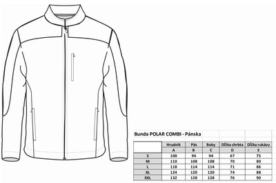 Vetrovka POLAR COMBI - SLOVAKIA, zateplená, čierna+červená, L