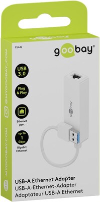 Adaptér USB 3.2 Gen 1 na RJ45 (Gigabit Ethernet), 10cm, biely