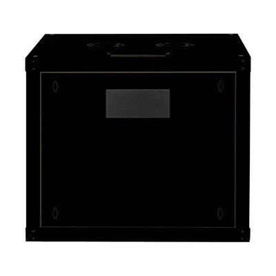 19" Rack na stenu 9U, čierny, 505x600x600mm (HxWxD), RAL9005, PRO, odnímateľné bočnice