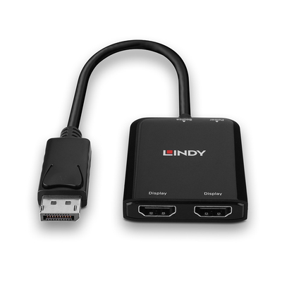 Video distribútor/splitter DisplayPort na HDMI 1IN/2OUT, MST (rozširuje prac. plochy), DP++, 4K@30Hz