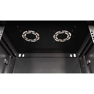 19" Rack na stenu 9U, čierny, 512x600x450mm (HxWxD), odnímateľné bočnice