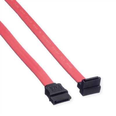 Kábel SATA III M/M 0.5m, zahnutý, 6 Gbit/s, červený