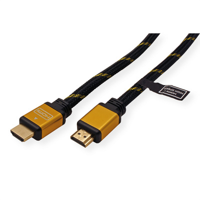Kábel HDMI M/M 1m, High Speed, Gold, čierny