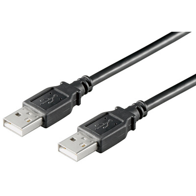 Kábel USB 2.0 A-A M/M 3m, High Speed, čierny LC