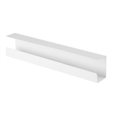 Káblový organizér, žľab na káble pod stôl, oceľ, 600x114x76mm (DxHxV), biely
