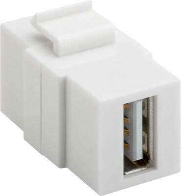 Modul USB 2.0 A/A, Keystone, biely