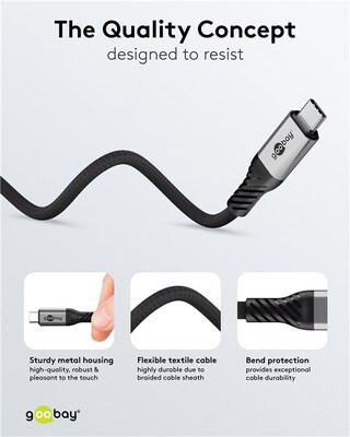 Kábel USB 4 Gen 3x2, Typ C CM/CM 1.5m, 80Gbps, PD 240w 48V5A, oplet, čierny