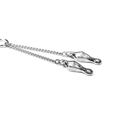 HS Spojovacia reťiazka, 38cm/1.5mm, pre 2 psov, štipcové karabíny, chrómovaná oceľ