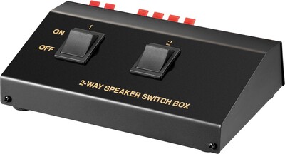 Prepínač reproduktorov AVS12-4, 2x Speakers OUT, 1x Amplifier IN, max. Ø 4 mm², čierny
