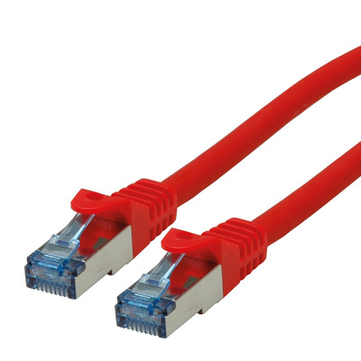 S/FTP (PiMF) Patchkábel LSOH 7.5m cat.6a, červený, Cu, Component Level