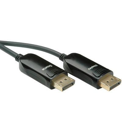 Kábel DisplayPort M/M 15m, 8K@60Hz, DP v1.4, 32.4Gbit/s, čierny, jednosmerný, aktívny, optický