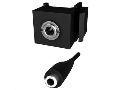 Modul 3.5mm stereo F/F Keystone, 20cm kábel, čierny