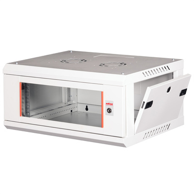 19" Rack na stenu 4U, sivý, 290x600x450mm (HxWxD), odnímateľné bočnice