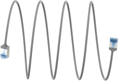 U/FTP Patchkábel LSOH TPE 0.5m cat.6a, sivý, slim, Cu, Flex Cable, Eco obal