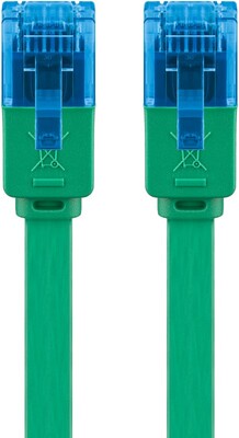 UTP Patchkábel 3m cat.6a, zelený, plochý, Cu