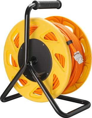 S/FTP (PiMF) Patchkábel LSOH 90m drôt cat.7a, AWG23, 10GBase-T, oranžový, meď, prenosný na bubne