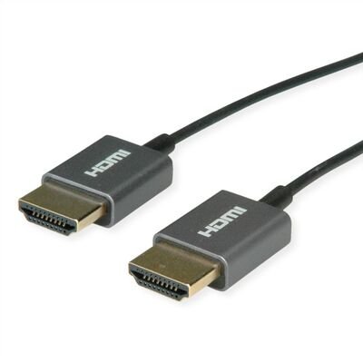 Kábel HDMI M/M 2m, High Speed+Eth, 4K@60Hz, HDMI 2.0, 18G, čierny, ⌀2.5mm, TPE, ultra-slim