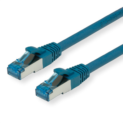 S/FTP (PiMF) Patchkábel LSOH 0.5m cat.6a, modrý, Cu