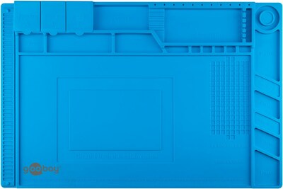 Antistatická silikónová podložka na pájkovanie, 45x30 cm, hrúbka 6mm, modrá