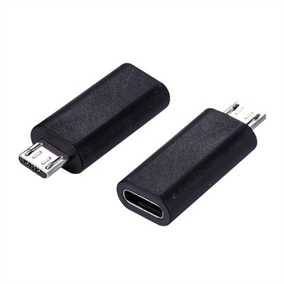 Adaptér USB 3.2 Gen 2, C-Micro-B (2.0) F/M, 480Mbps, priamy, čierny
