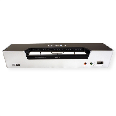 KVM switch/prepínač 4PC, HDMI, USB, audio, USB hub2.0