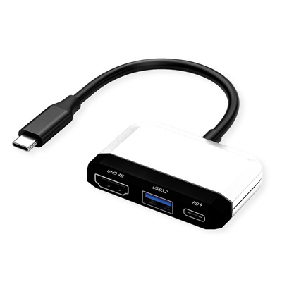 Dokovacia Stanica USB Typ C, HDMI, 1xUSB-A, 1xUSB-C, PowerDelivery, 4K@30Hz, 0.1m, čierna