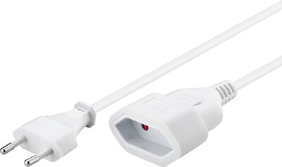 Predlžovačka 2pin, 5m s 1 zásuvkou, 0.75mm², biela