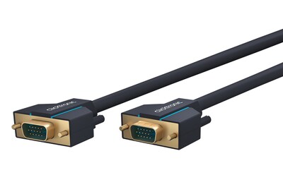 Kábel VGA M/M 3m, prepojovací, tienený, DDC, ferrit, HQ, modrý, pozl. konektor, Clicktronic