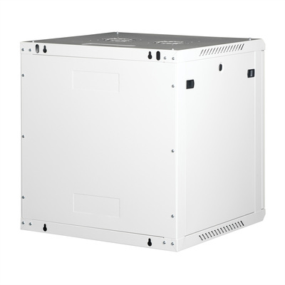 19" Rack na stenu 12U, sivý, 645x600x600mm (HxWxD), odnímateľné bočnice