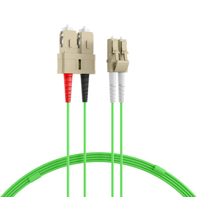Fiber kábel LC-SC, 3m Duplex OM5(50/125µm), LSOH, 2mm, zelený