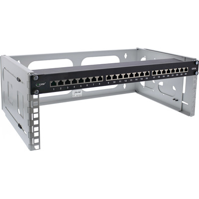 19" Mini skriňa ramova 4U, nastavitelná hĺbka: 240 - 400mm, svetlosivá, RAL7035
