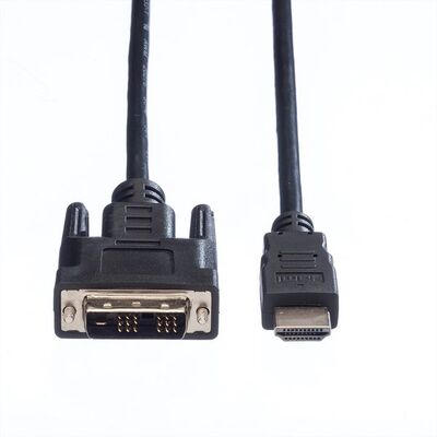 Kábel DVI-D/HDMI M/M 1.5m, Single-Link, 1920x1080@60Hz, čierny