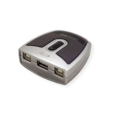 Prepínač USB 2.0, 2PC/1 zariadenie, automatický, sivý/čierny