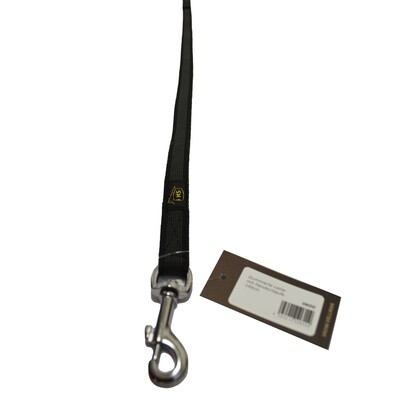 Vodítko na poslušnosť s uškom pogumované, 20mm/100cm, chrómová karabína, čierne