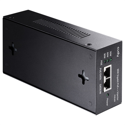 PoE+ Injector, Gigabit, 1port, 90W, 802.3af/at, čierny, CUDY
