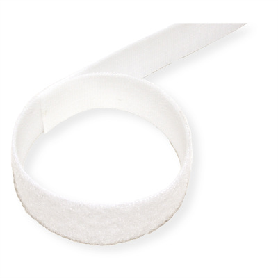 Káblový organizér suchý zips 25m návin, biela farba, šírka 20mm, VELCRO® ONE-WRAP®
