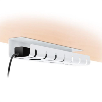 Káblový organizér, žľab na káble pod stôl, hliníkový, 530x110x80mm (DxHxV), biely, 2ks/bal